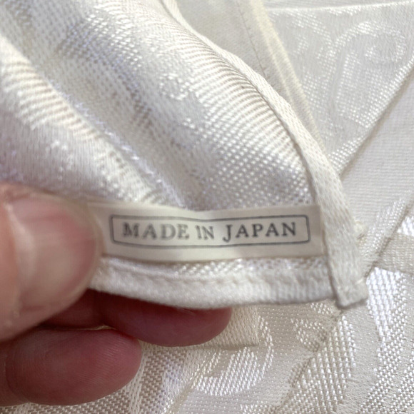 Vintage Damask Pattern #988 Ivory Tablecloth Napkins Set Cotton Rayon Japan NOS - Picture 6 of 7